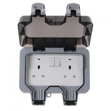 Click Here To Enlarge This Photo Of Weatherproof 13A Double Switched Socket Outlet WP22 
