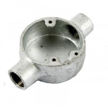 Click Here To Enlarge This Photo Of 25mm Galvanised Through Box (2 Way)