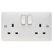 Hager Sollysta 13A 2 Gang Dual Earth Switched Socket WMSS82