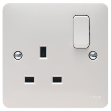 Click Here To Enlarge This Photo Of Hager Sollysta 13A 1Gang DP Switched Socket WMSS81