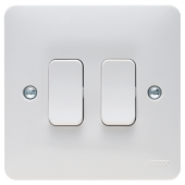 Hager Sollysta 10AX 2 Gang 2 Way Wall Switch WMPS22