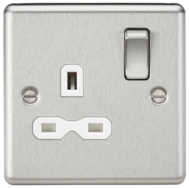 Click Here To Enlarge This Photo Of 13A 1G DP Switched Socket In Brushed Chrome Finish