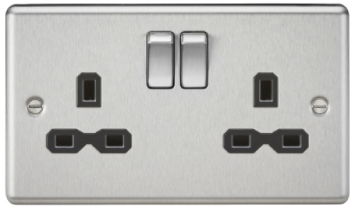 Click Here To Enlarge This Photo Of 13A 2G DP Switched Socket In Brushed Chrome Finish