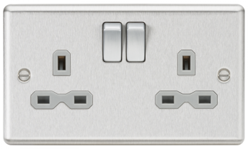 Click Here To Enlarge This Photo Of 13A 2G DP Switched Socket In Brushed Chrome Finish